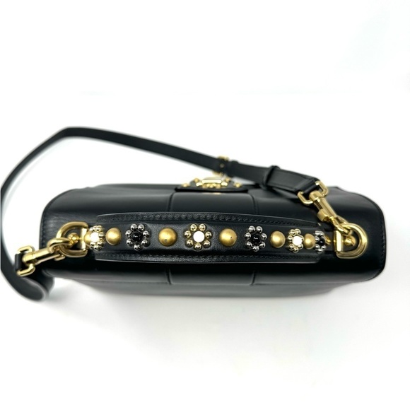 Dolce & Gabbana Lucia Black Leather Satchel – Studded Handle, Crossbody - Picture 6 of 15
